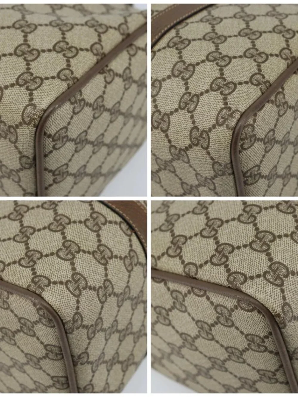 GUCCI GG Supreme Web Sherry Line Boston Bag PVC Beige Gold 24 02 007 Auth ka2825 - Picture 14 of 16